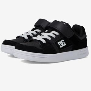 DC Kids Black and White Velcro Sneakers, Size: 3
